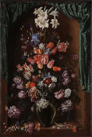 Vase of Flowers with a Curtain, Jacob de Gheyn II